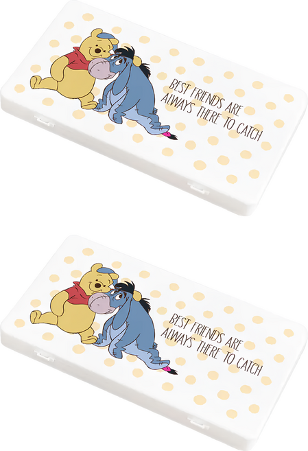 迪士尼 Disney tusmtusm 防疫收納盒 置物盒/零錢盒DN0362, 圓點維尼屹耳, 2個