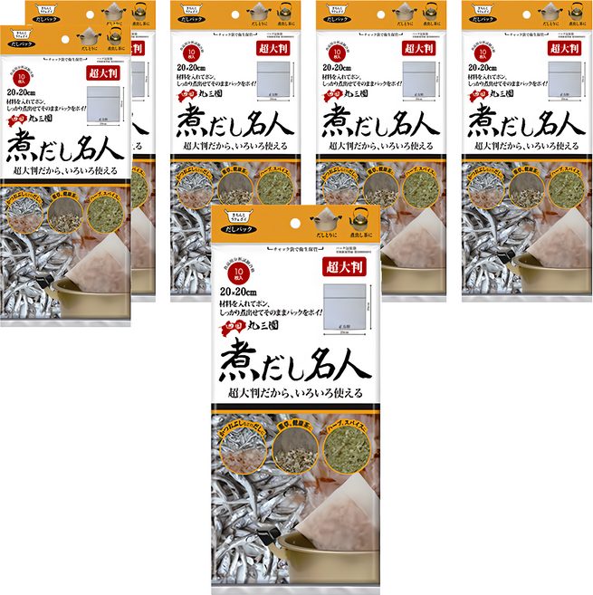 Cotton labo 食物滷包袋 041BE0204 超大, 20 x 20cm, 10個, 6包