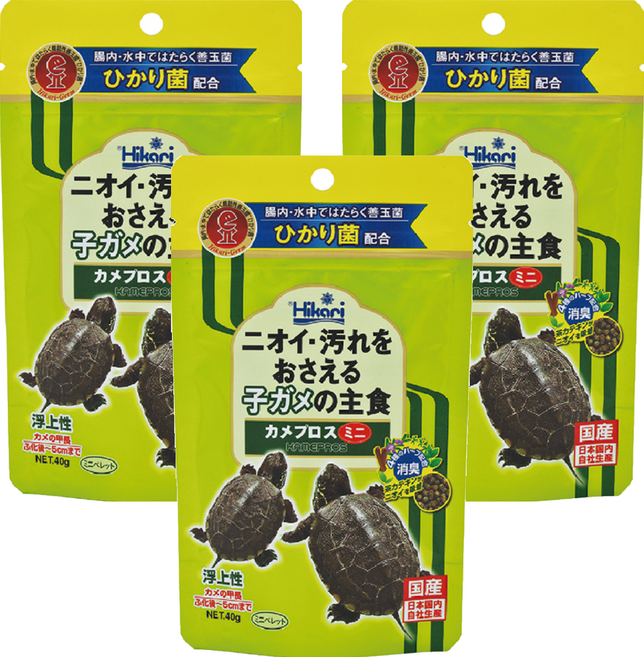 Hikari 高夠力 善玉菌烏龜飼料 浮水性 Mini, 40g, 3包