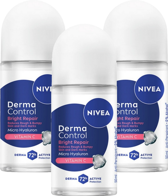 NIVEA 妮維雅 台灣公司貨 止汗爽身乳液 玻尿酸養膚嫩白, 3個, 50ml