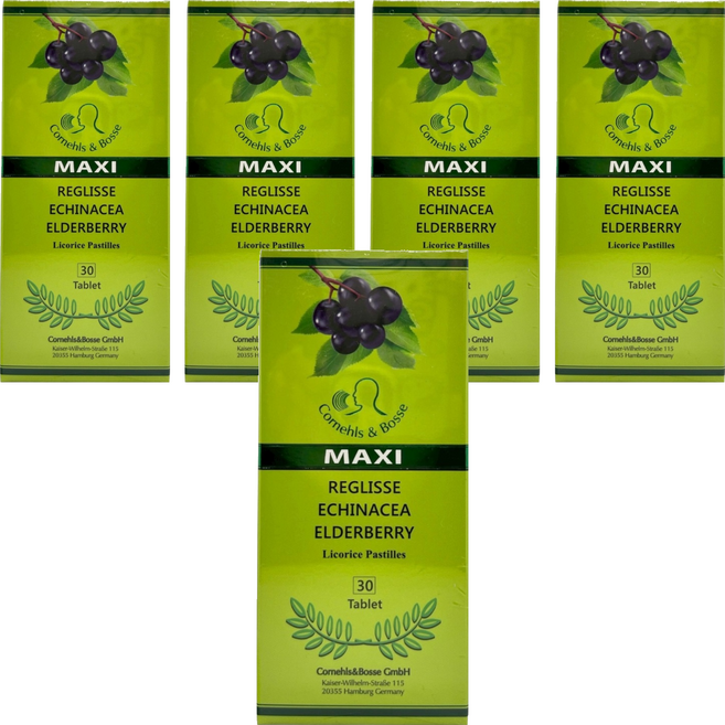 樂立舒 潤喉糖 紫錐花 + 接骨木莓, 5個, 10.5g