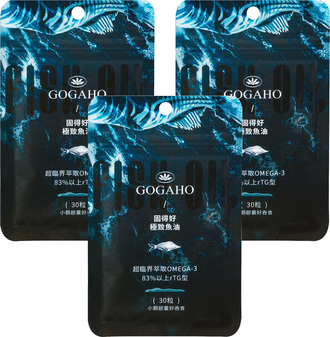 GOGAHO 極致魚油, 30顆, 25.5g, 3個