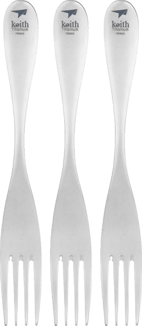 keith Titanium 鎧斯 純鈦環保攜帶式叉子, 銀色, 叉子, 3個