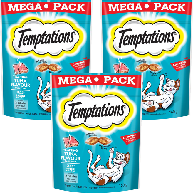 Temptations 喵愛餡 貓點心, 香誘鮮鮪口味, 160g, 3包