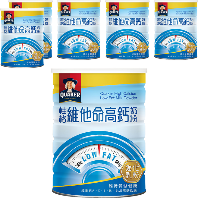 QUAKER 桂格 維他命高鈣奶粉, 825g, 6罐
