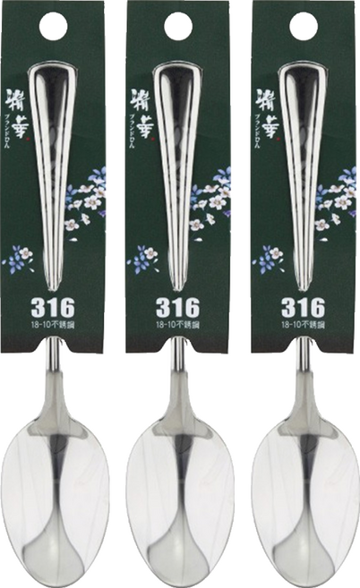精華 銀格316不鏽鋼大餐匙, 銀色, 3支