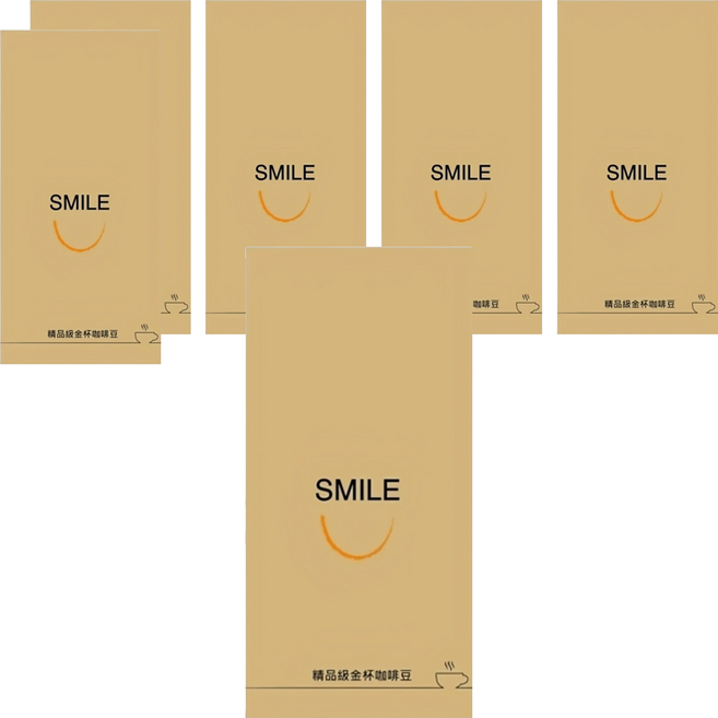 smile coffee 微笑咖啡 精品級金杯咖啡豆 典藏金杯 中焙, 咖啡豆(無研磨), 450g, 6包