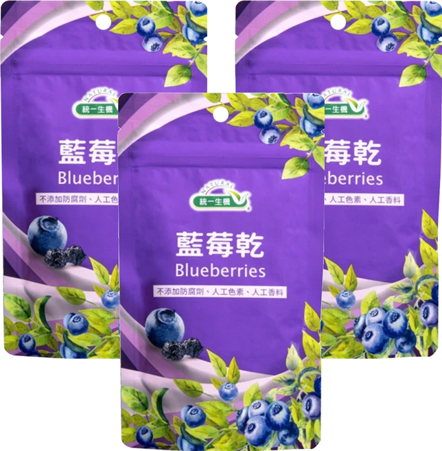 統一生機 藍莓乾, 100g, 3包