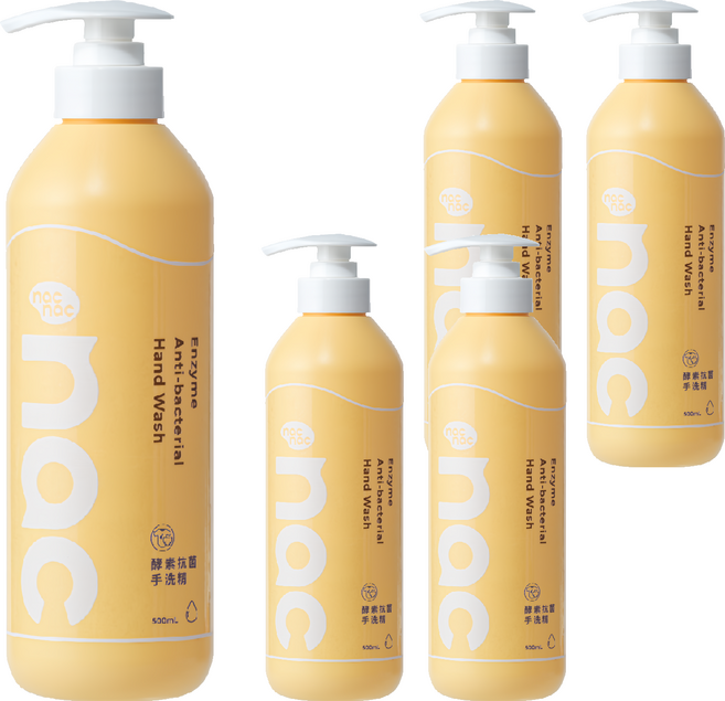 nac nac 酵素抗菌手洗精, 5個, 500ml