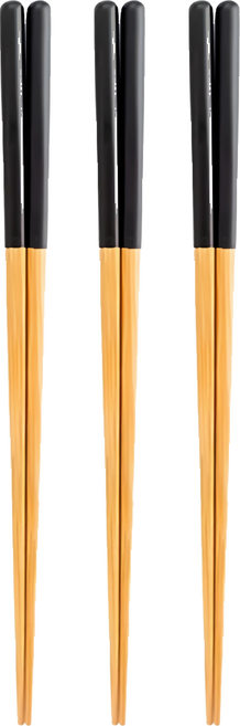Yamachiku Ganko Slim 日本熊本傳統色手作天然竹筷, 筷子, 黑色, 3雙