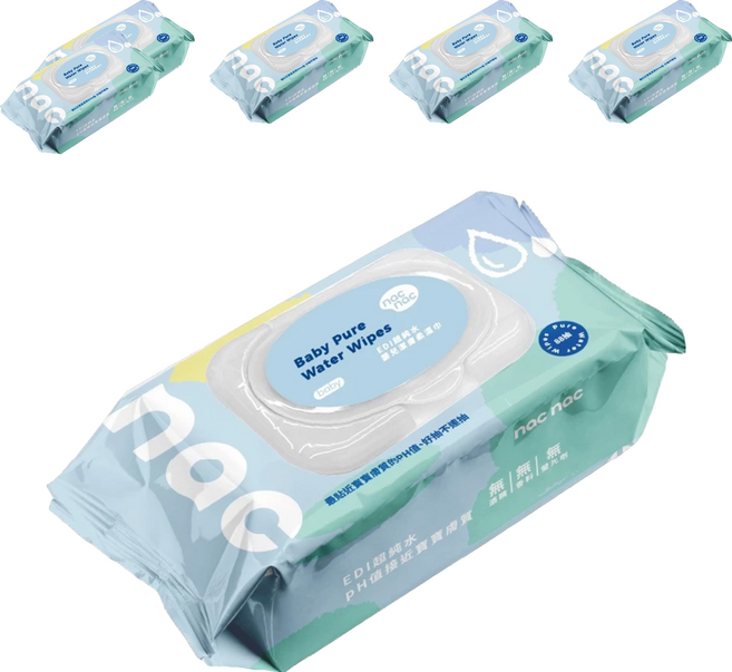 nac nac EDI 嬰兒潔膚柔濕巾 掀蓋式, 6包, 88張, 215gsm