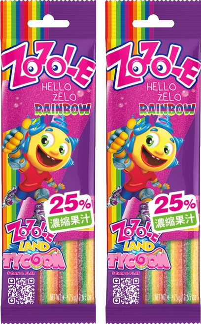 ZOZOLE 果汁酸扁帶軟糖, 75g, 2個