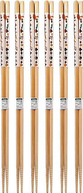 SUNLIFE 112588 卡通長竹筷(香菇/33CM), 香菇, Chopsticks, 6入