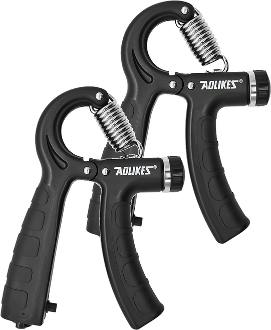 AOLIKES 奧力克斯 可調節手部握力訓練器 5~60kg, 黑色, 2個