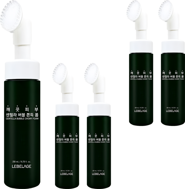 LEBELAGE 蕾浿雷 台灣公司貨 積雪草舒緩洗顏慕斯, 5個, 200ml