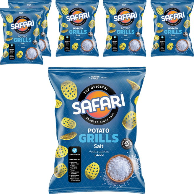 阿拉伯 SAFARI 格子洋芋片 海鹽味, 60g, 6個