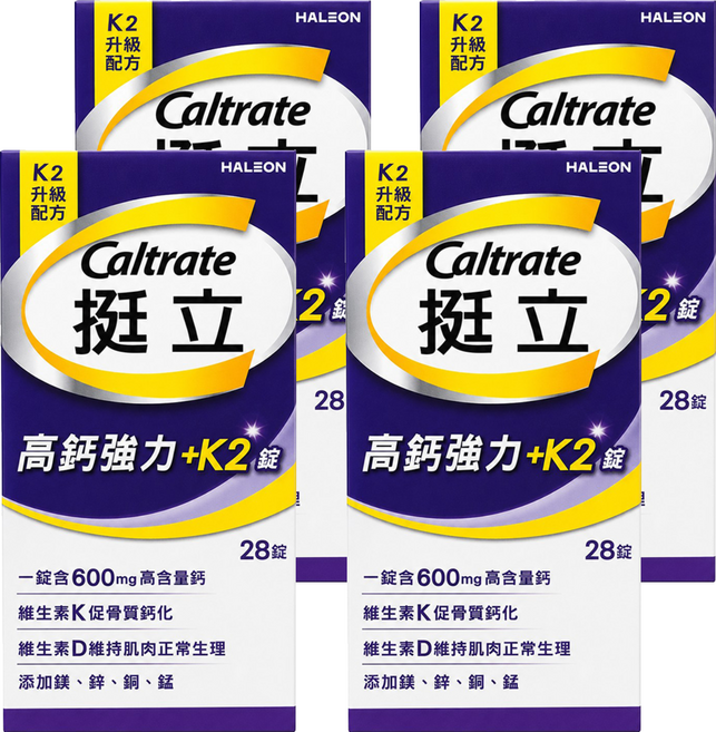 Caltrate 挺立 高鈣強力錠+K2配方, 4個, 28顆