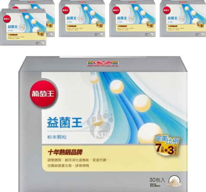 葡萄王 益菌王 粉末顆粒, 30包, 2g, 6盒