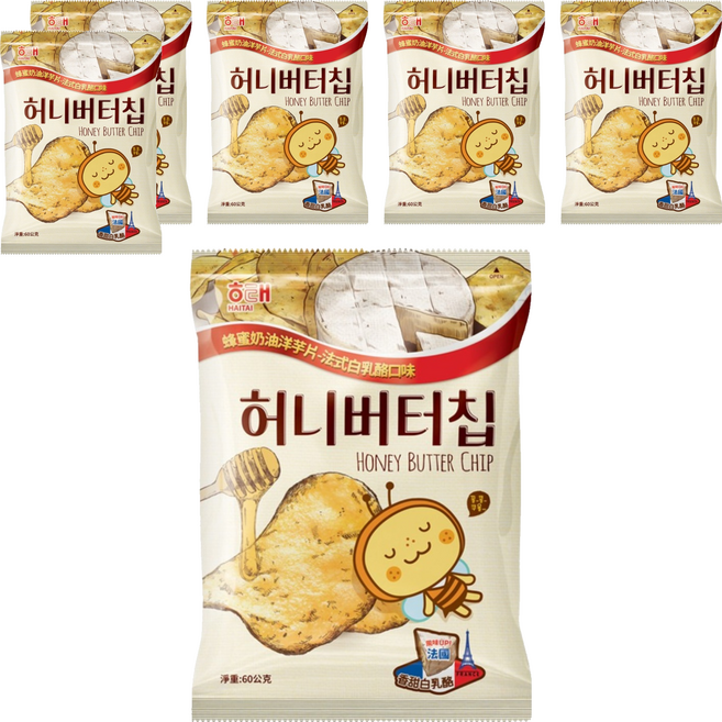 HAITAI 海太 法式白乳酪洋芋片, 60g, 6包