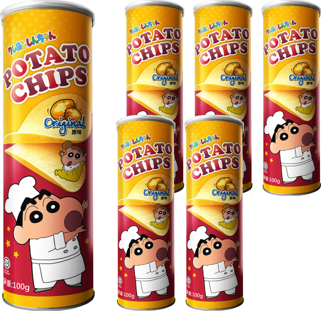 Shinchan 蠟筆小新 洋芋片 原味, 100g, 6個