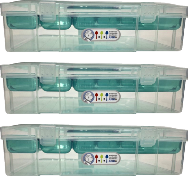 JUSKU 佳斯捷 佳斯捷系列 A4芭比收納箱 3250 645g, 綠色, 3個
