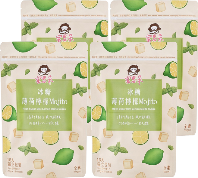 蜜思朵 NEW!冰糖薄荷檸檬Mojito茶, 15顆, 17g, 4袋