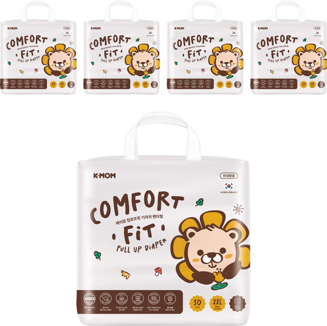 K-MOM COMFORT FIT 雲柔鎖水玩睡褲 褲型 15kg以上, 150片, 超大碼 (2XL)