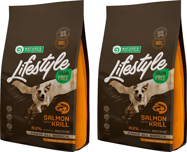 NATURE'S PROTECTION 自然本色 LifeStyle 幼犬 無穀犬糧, 1500g, 2袋, 成長必備