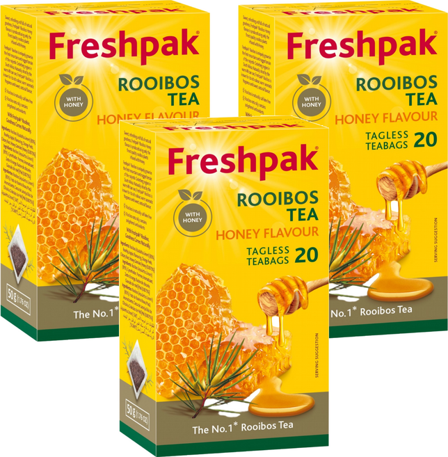 Freshpak 蜂蜜風味 南非國寶茶 博士茶, 2.5g, 3套, 20個裝