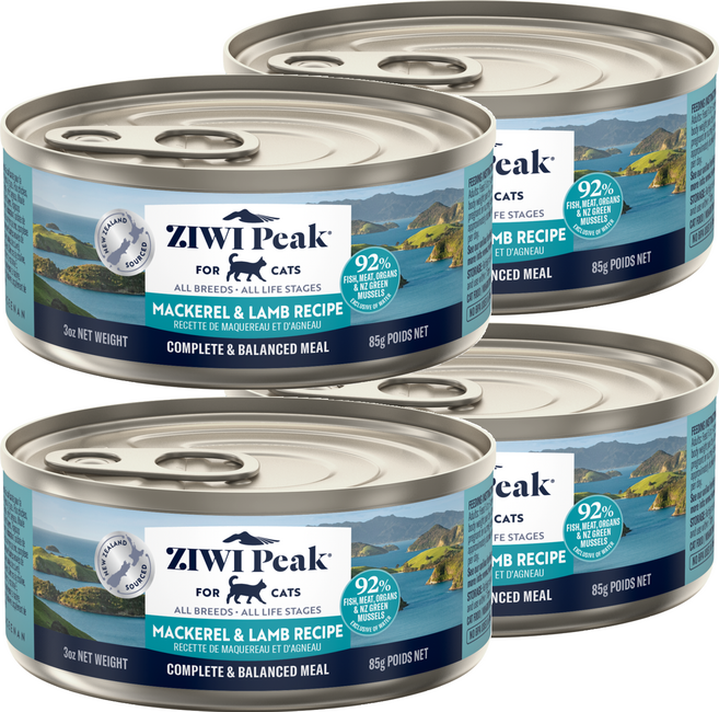 ZIWI Peak 滋益巔峰 貓用主食罐, 羊肉 + 鯖魚, 85g, 4個