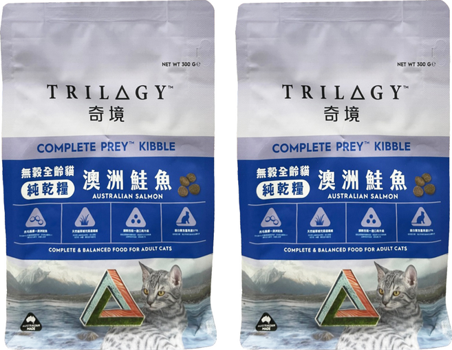 TRILAGY 奇境 無穀全齡貓純乾糧, 300g, 2包, 澳洲鮭魚