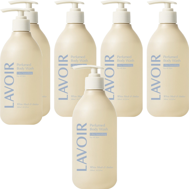 LAVOIR 純素香氛沐浴乳 白麝香與琥珀, 500ml, 6瓶