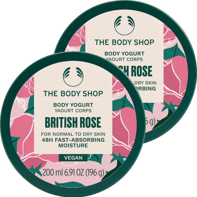 THE BODY SHOP 美體小舖 台灣公司貨 英皇玫瑰嫩膚保水美肌優格, 2個, 200ml