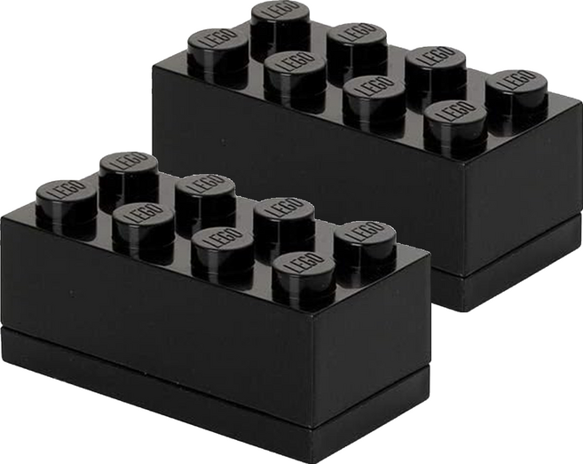 LEGO 迷你8凸收納盒 48442025539, 黑色, 2個
