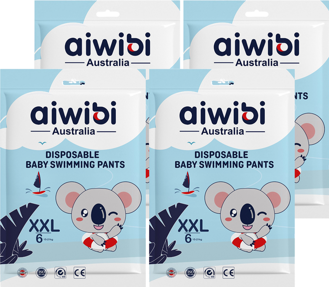 aiwibi 愛薇彼 一次性褲型尿布 游泳用 男女通用, XXL, 4件