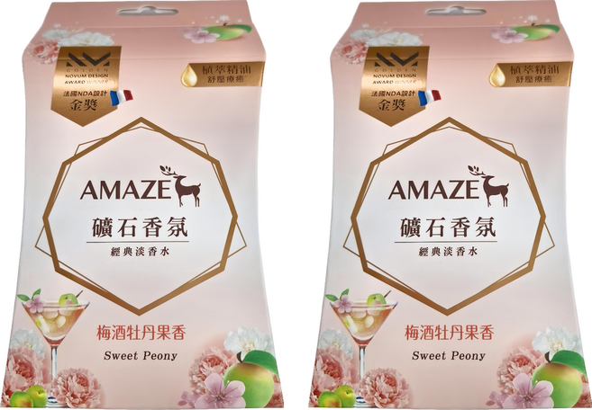 AMAZE 森林擴香 礦石香氛包 3包, 梅酒牡丹果香, 60g, 2盒