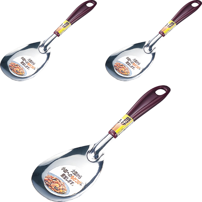 ECHO 不鏽鋼紫柄湯匙, 3支, 湯匙