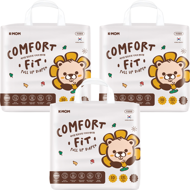 K-MOM COMFORT FIT 雲柔鎖水玩睡褲 褲型 15kg以上, 90片, 超大碼 (2XL)