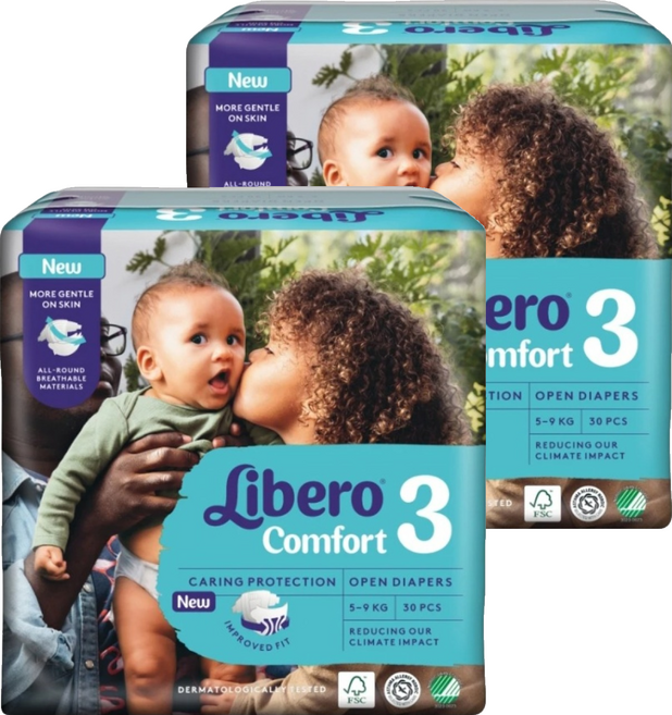 Libero 麗貝樂 Comfort嬰兒紙尿褲3號 5~9kg, 60片, S