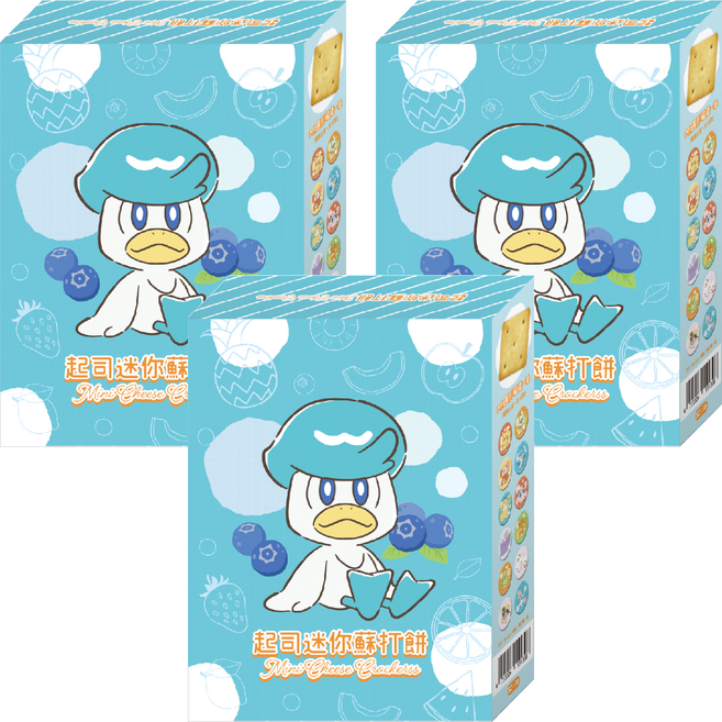 PoKeMoN 寶可夢 起司迷你蘇打餅 潤水鴨&百變怪, 25g, 3盒