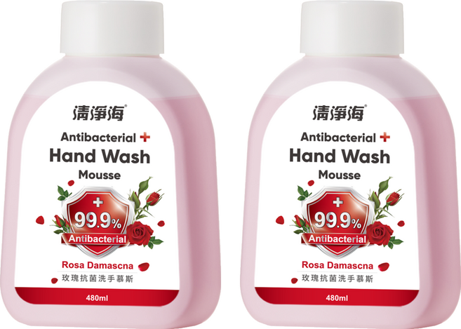 清淨海 玫瑰洗手慕斯補充瓶, 2個, 480ml