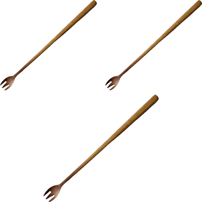 Nachure Cutlery 天然木長柄攪拌叉 19 x 1.5cm, 3個
