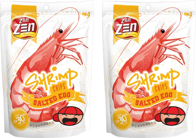 ZEn ZEn 吉珍 大馬讚讚來蝦片 鹹蛋味, 70g, 2個