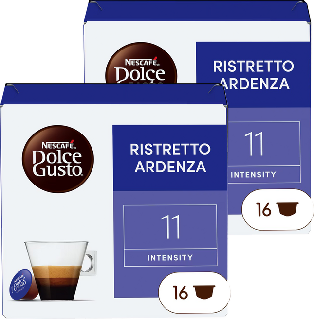 NESCAFE 雀巢咖啡 Dolce Gusto 多趣酷思 阿爾登扎濃縮咖啡膠囊, 6.5g, 16顆, 2盒