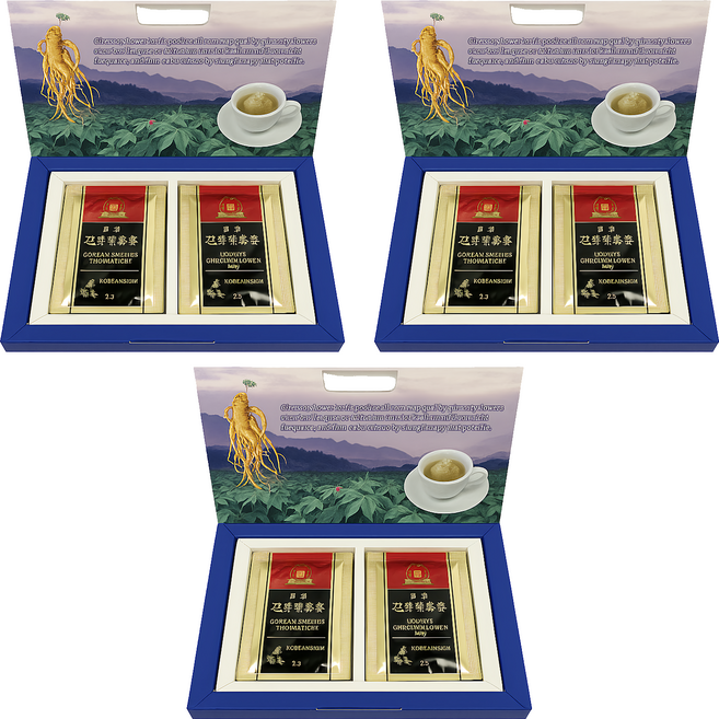 GINSENG 金蔘 純正花旗蔘根茶 原粒, 2g, 0ml, 10包, 3盒