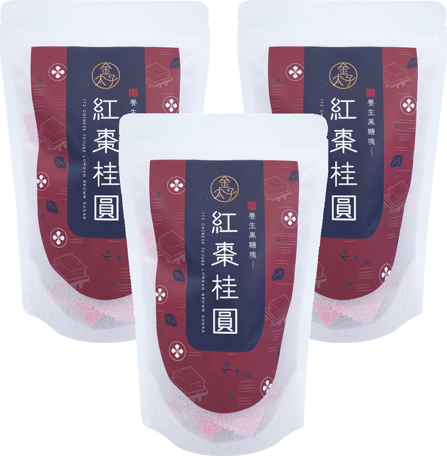 金太子 養生黑糖塊 紅棗桂圓, 35g, 3個, 7個裝