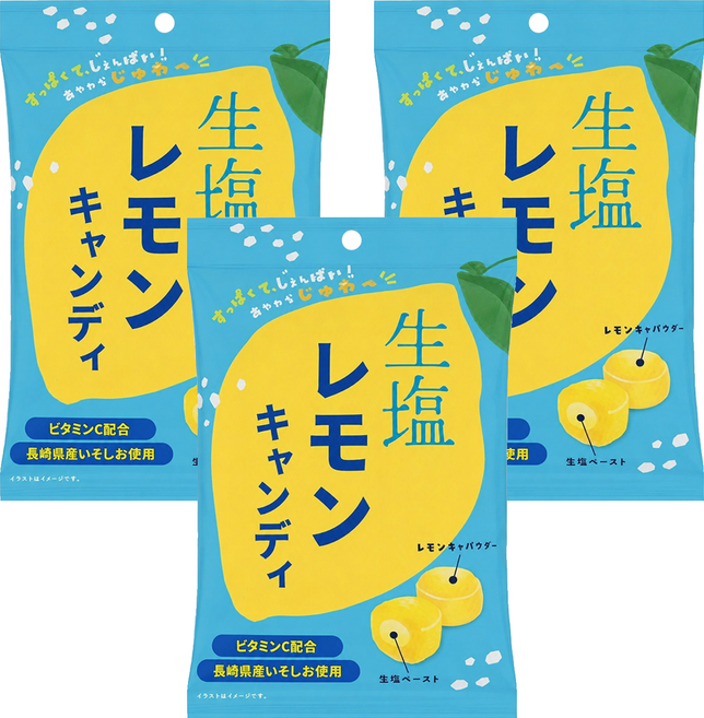 松屋製菓 生鹽檸檬味糖, 100g, 3個