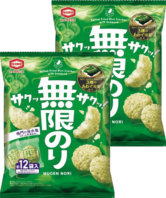 龜田製菓 無限海苔米果, 58g, 2個