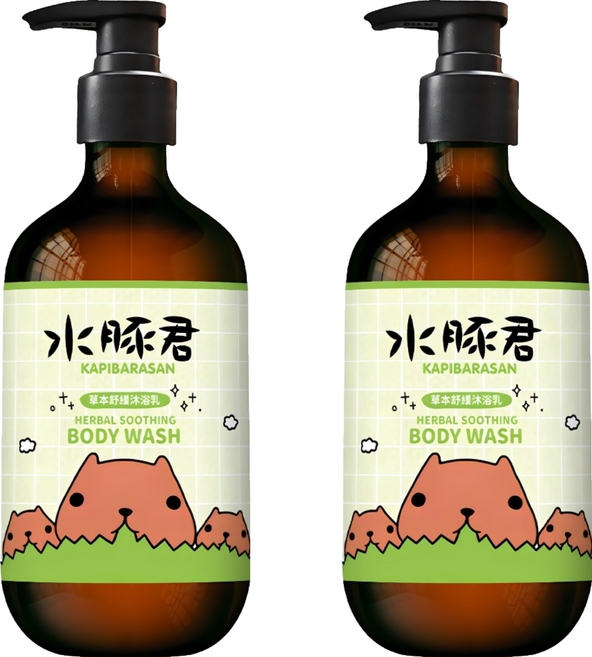 O'LISE 歐黎絲 水豚君草本舒緩沐浴乳, 2個, 500ml