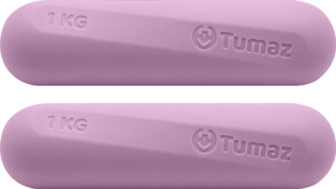 Tumaz 月熊 一體成型 環保材質 迷你啞鈴 莫蘭迪色系 丁香紫, 2個, 1kg